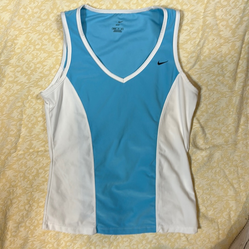 Nike blue and white tank top